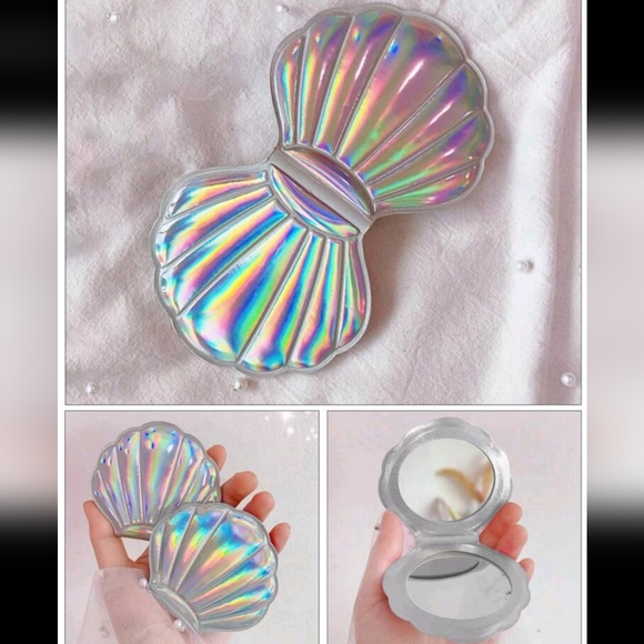 Holographic Seashell Mermaid Mirror - Picture 1 of 5